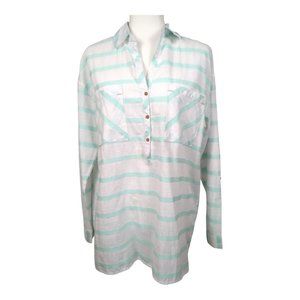 NEW Tribal Long Sleeve/Roll‎ Cuff Stripe Tunic Size Medium M